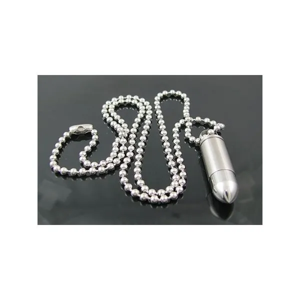 Stainless steel bullet pendant with Chain Image 2 Arezzo Jewelers Elmwood Park, IL