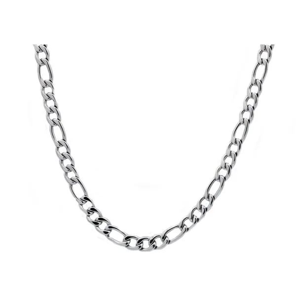 Stainless Steel Figaro Link Chain Necklace Arezzo Jewelers Elmwood Park, IL