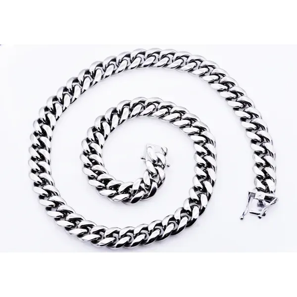 Stainless Steel Cuban Link Steel Chain, 24