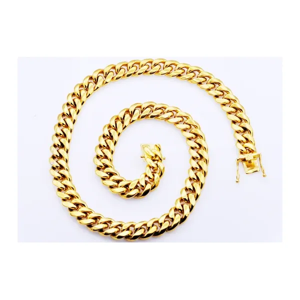 Stainless Steel 10mm Cuban Link Chain, 24