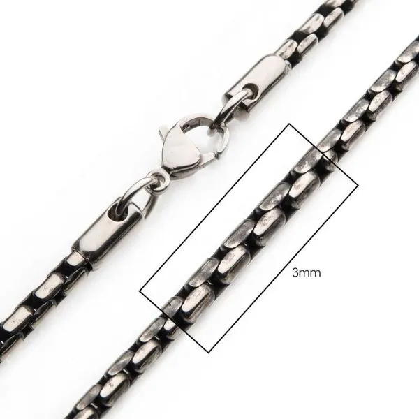 Oxidized Steel Boston Link Chain Necklace Image 2 Arezzo Jewelers Elmwood, IL
