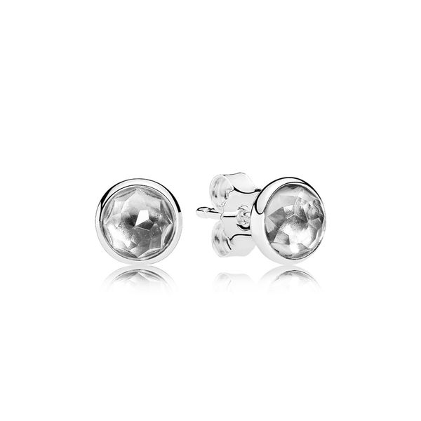 Silver Stud Earrings with White Rock Crystal Arezzo Jewelers Elmwood Park, IL
