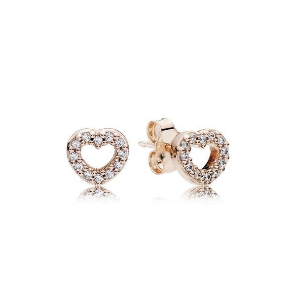 Open Heart Stud Earrings Arezzo Jewelers Elmwood Park, IL