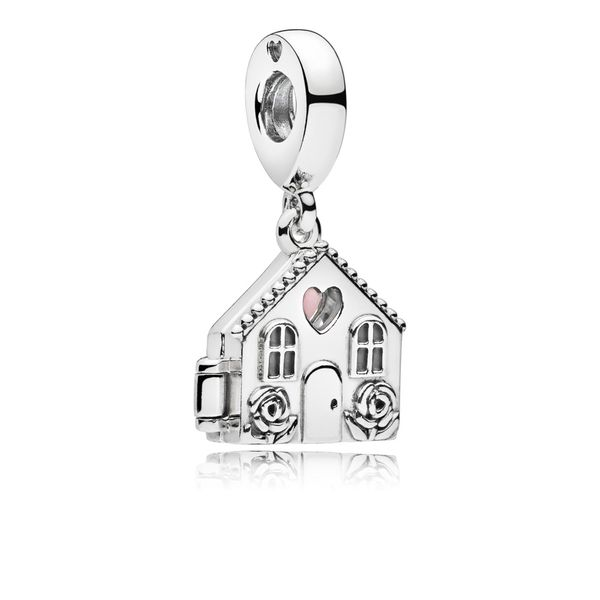 Perfect Home Dangle Charm, Pale Pink Enamel Arezzo Jewelers Elmwood Park, IL