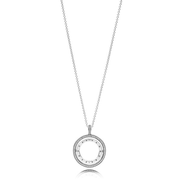 Spinning Hearts of PANDORA Necklace, Clear CZ Arezzo Jewelers Elmwood Park, IL