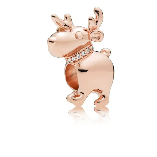 Happy Reindeer Charm, Clear CZ Arezzo Jewelers Elmwood Park, IL