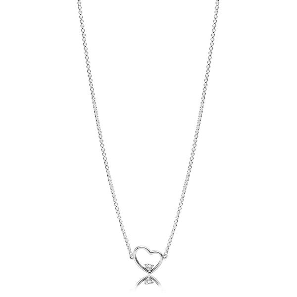 Asymmetric Heart Of Love Necklace, Clear Cz Arezzo Jewelers Elmwood Park, IL