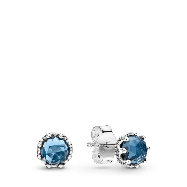 Pandora Blue Sparkling Crown Crystal & CZ Stud Earrings Arezzo Jewelers Elmwood Park, IL