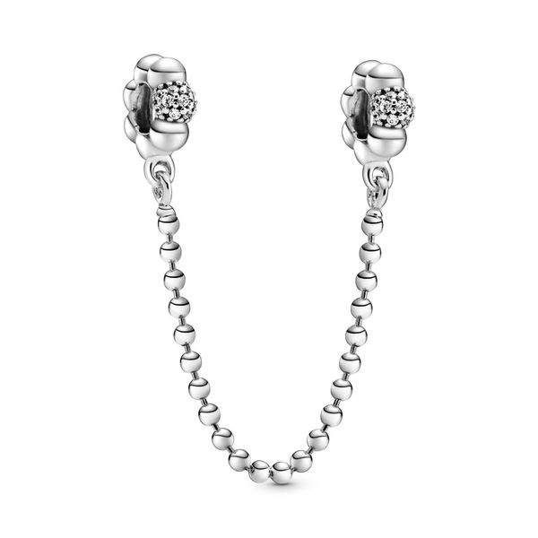 Beads and Pavé Safety Chain Charm Arezzo Jewelers Elmwood Park, IL