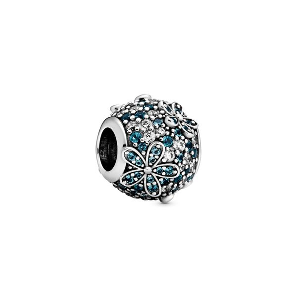 Teal Pavé Daisy Flower Charm Arezzo Jewelers Elmwood Park, IL