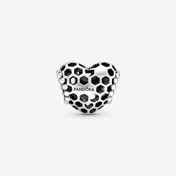 Bee Happy Honeycomb Heart Charm Image 3 Arezzo Jewelers Elmwood Park, IL
