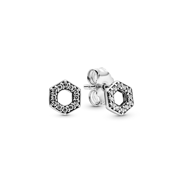 Sparkling Honeycomb Hexagon Stud Earrings Arezzo Jewelers Elmwood Park, IL