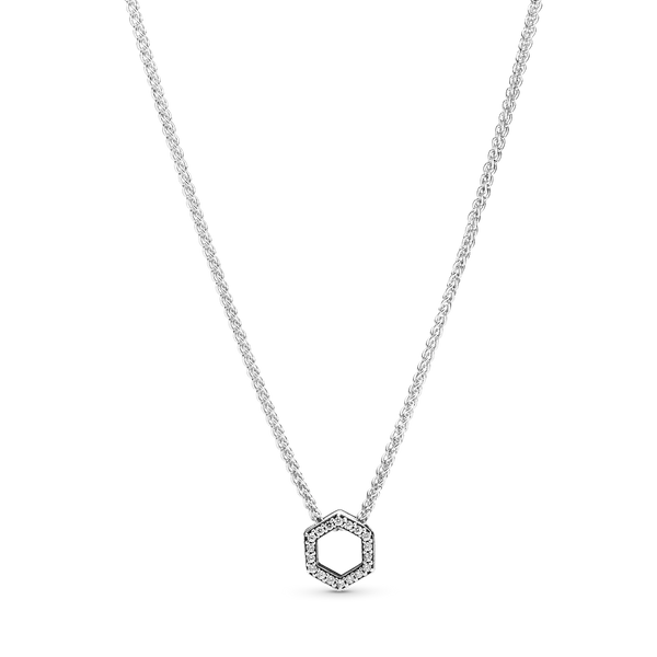 Sparkling Honeycomb Hexagon Collier Necklace Arezzo Jewelers Elmwood Park, IL