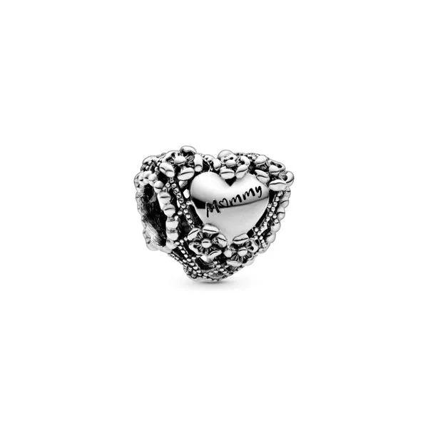 Openwork Flower Heart Mommy Charm Arezzo Jewelers Elmwood Park, IL