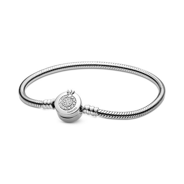 Pandora Moments Sparkling Crown O Snake Chain Bracelet - 7.5