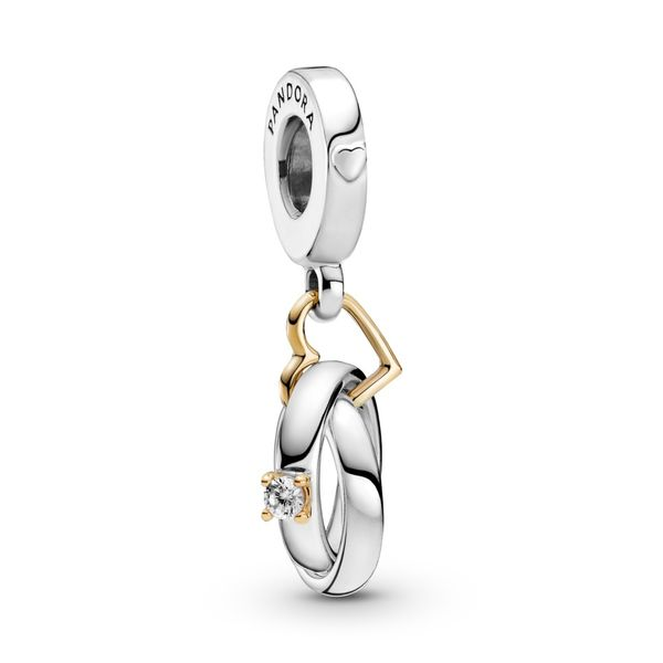 Pandora Two-tone Wedding Rings Dangle Charm Arezzo Jewelers Elmwood Park, IL