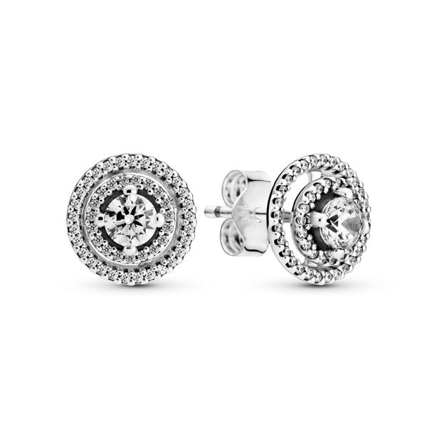 Pandora Sparkling Double Halo Stud Earrings Arezzo Jewelers Elmwood Park, IL