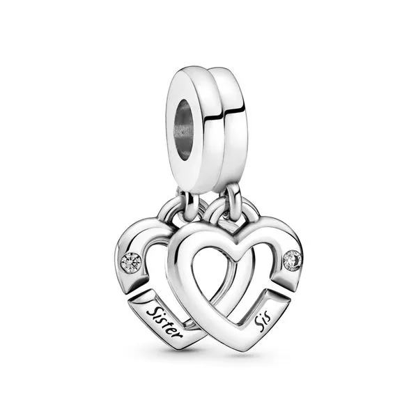 Linked Sister Hearts Split Dangle Charm Arezzo Jewelers Elmwood Park, IL