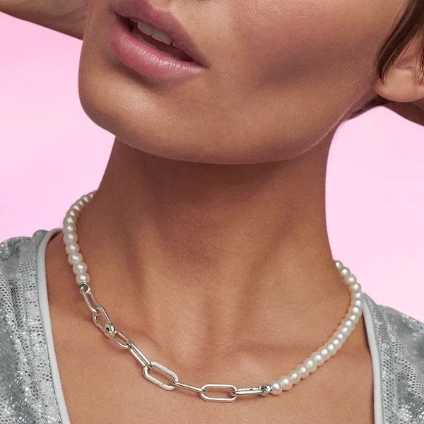 Pandora ME Treated Freshwater Cultured Pearl Necklace Image 3 Arezzo Jewelers Elmwood Park, IL