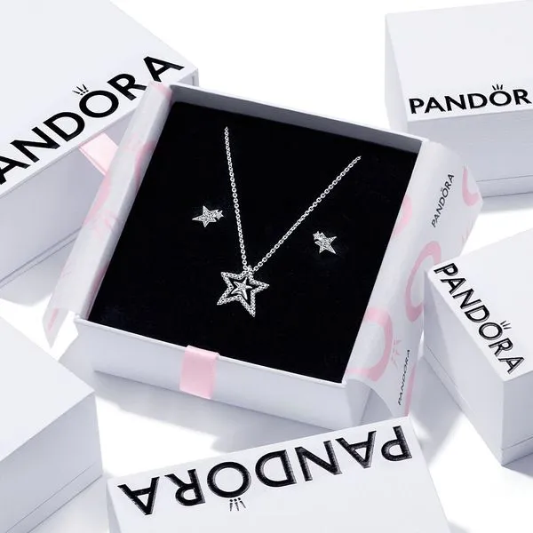 PANDORA Sparkling Asymetric Star Jewelry Gift Set Image 2 Arezzo Jewelers Elmwood, IL