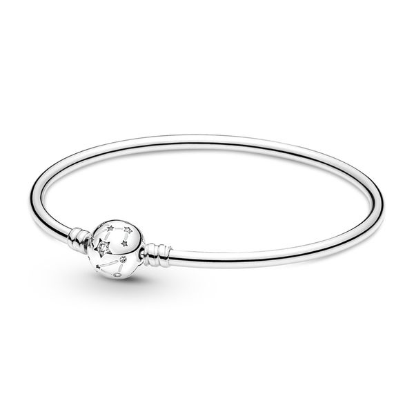 PANDORA Sterling silver bangle with clear cubic zirconia - 6.7