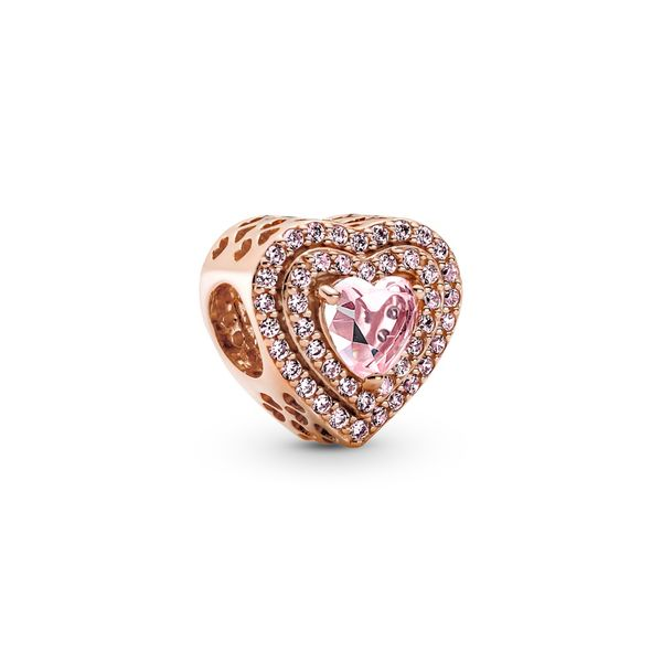 PANDORA Sparkling Levelled Heart Charm Arezzo Jewelers Elmwood Park, IL