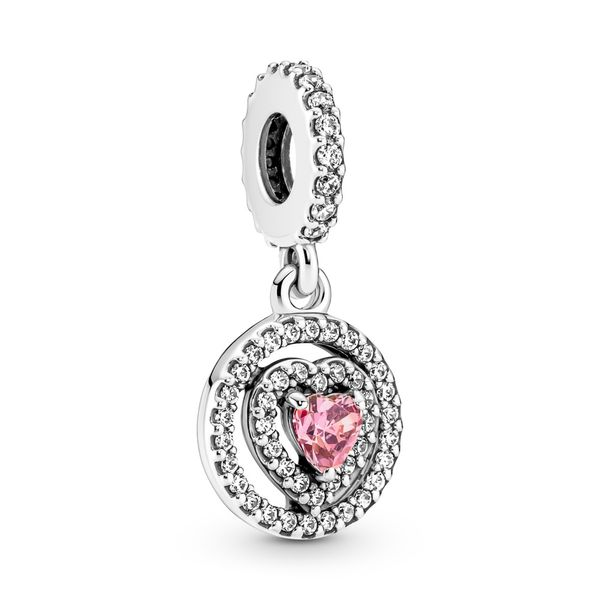 Sparkling Double Halo Heart Dangle Charm Arezzo Jewelers Elmwood Park, IL
