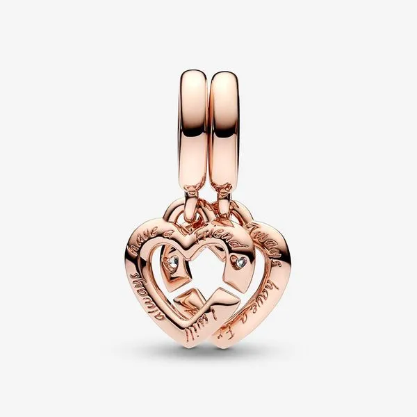 Pandora Linked Sister Hearts Split Dangle Charm Image 2 Arezzo Jewelers Elmwood Park, IL