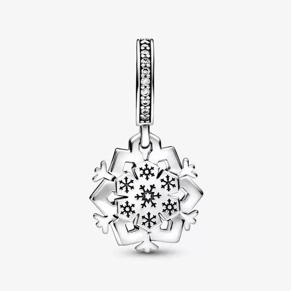PANDORA Sparkling Snowflake Double Dangle Charm Image 4 Arezzo Jewelers Elmwood Park, IL