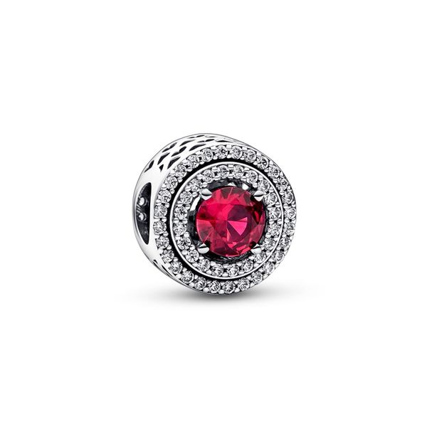 PANDORA Red Sparkling Leveled Round Charm Arezzo Jewelers Elmwood Park, IL