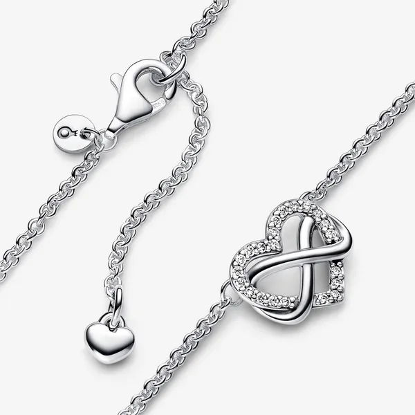 Sparkling Infinity Heart Collier Necklace Image 2 Arezzo Jewelers Elmwood Park, IL