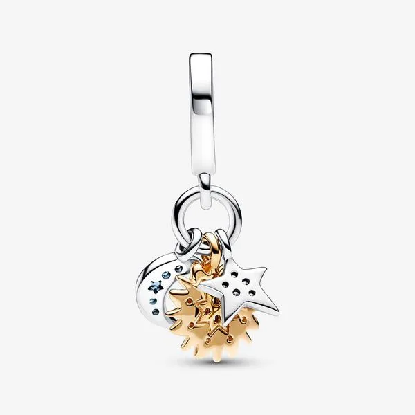 Two-tone Celestial Triple Dangle Charm Image 4 Arezzo Jewelers Elmwood Park, IL
