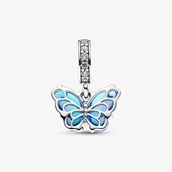 Blue Murano Glass Butterfly Dangle Charm Image 5 Arezzo Jewelers Elmwood Park, IL