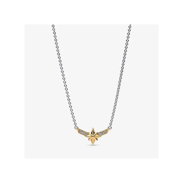 Marvel Captain Marvel Octogram Star Two tone Pendant Necklace Arezzo Jewelers Elmwood Park, IL