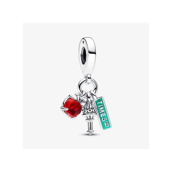 NYC Apple, Torch and Street Sign Triple Dangle Charm Arezzo Jewelers Elmwood Park, IL