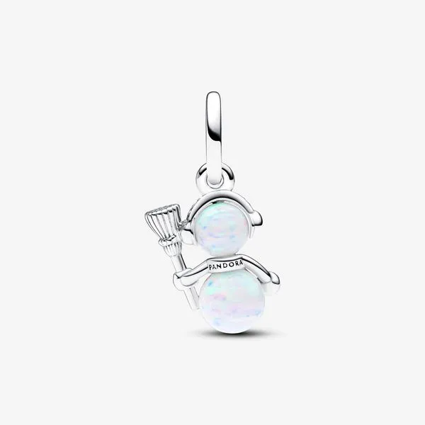 Opalescent Snowman Dangle Charm Image 2 Arezzo Jewelers Elmwood Park, IL