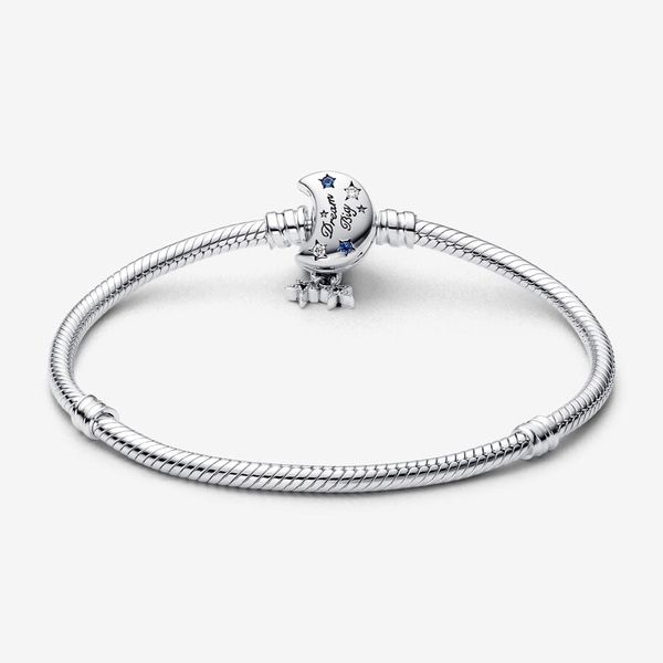 Pandora Moments Sparkling Moon Clasp Snake Chain Bracelet - 7.1