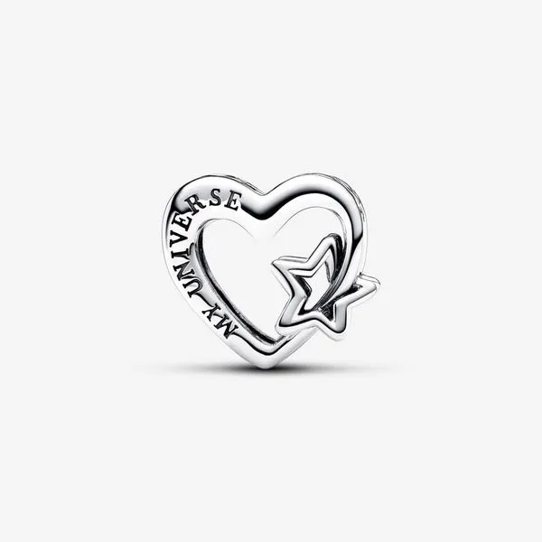 Openwork Family Heart & Star Charm Image 2 Arezzo Jewelers Elmwood Park, IL