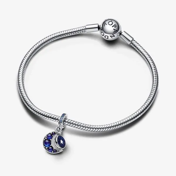Sparkling Moon Spinning Dangle Charm Image 4 Arezzo Jewelers Elmwood Park, IL