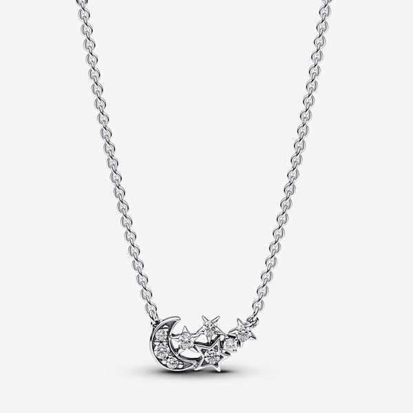 Sparkling Moon & Star Collier Necklace Arezzo Jewelers Elmwood Park, IL