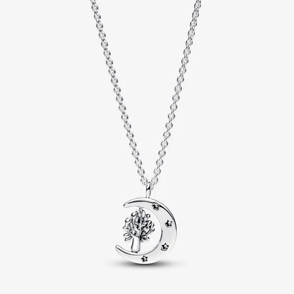 Moon & Spinning Tree of Life Pendant Necklace Image 4 Arezzo Jewelers Elmwood Park, IL