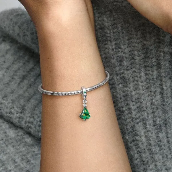 Pandora Sparkling Christmas Tree Dangle Charm Image 3 Arezzo Jewelers Elmwood, IL