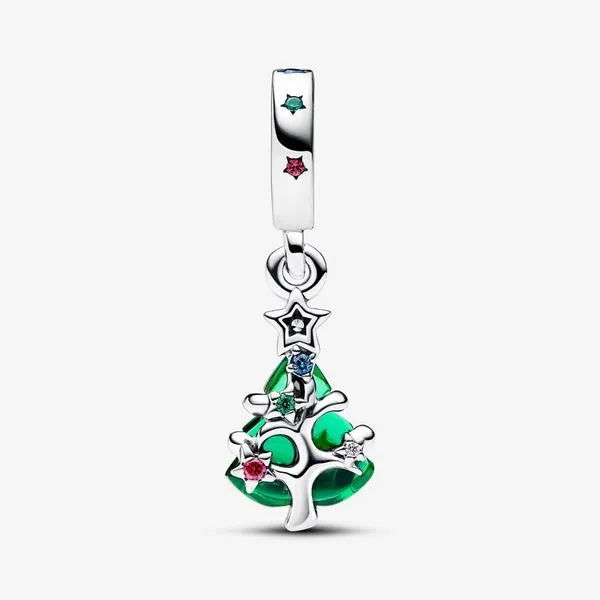 Pandora Sparkling Christmas Tree Dangle Charm Image 4 Arezzo Jewelers Elmwood, IL