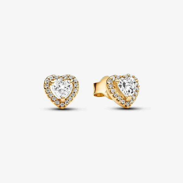 Sparkling Elevated Heart Stud Earrings Arezzo Jewelers Elmwood Park, IL