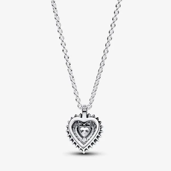 Sparkling Heart Halo Pendant Necklace Image 5 Arezzo Jewelers Elmwood Park, IL