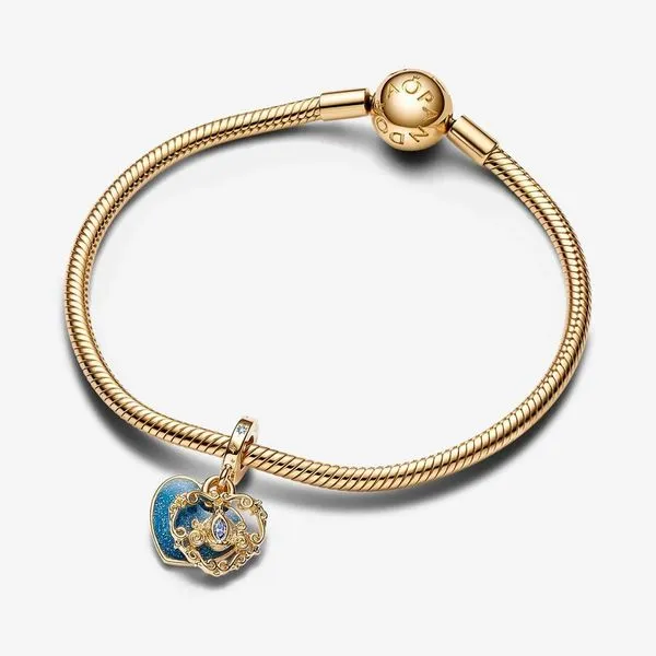 Disney Cinderella's Carriage & Heart Double Dangle Charm Image 4 Arezzo Jewelers Elmwood, IL