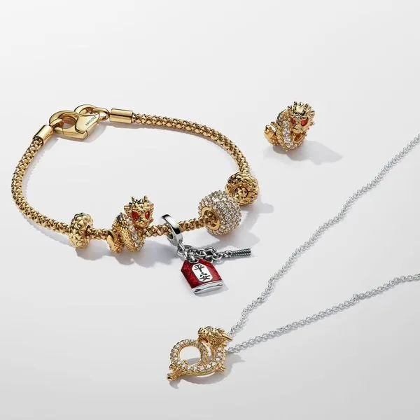 Pandora Lucky Amulet Double Dangle Charm Image 5 Arezzo Jewelers Elmwood, IL