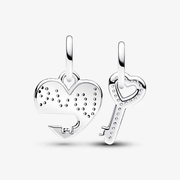 Splittable Heart & Key Dangle Charm Image 3 Arezzo Jewelers Elmwood Park, IL