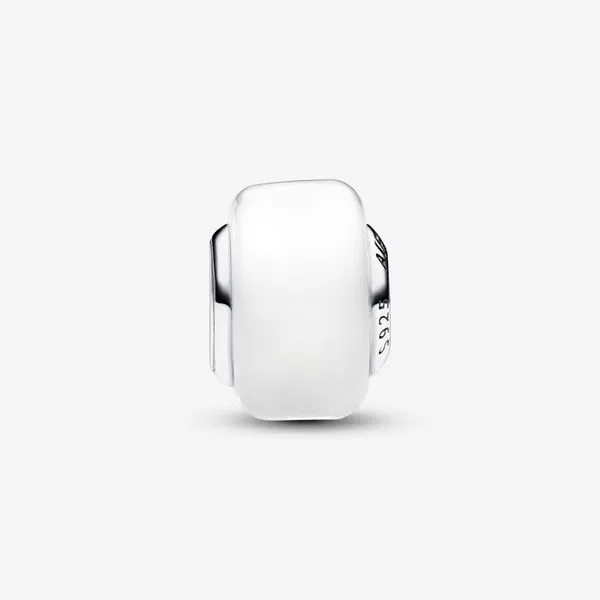 Pandora White Mini Murano Glass Charm Image 5 Arezzo Jewelers Elmwood, IL