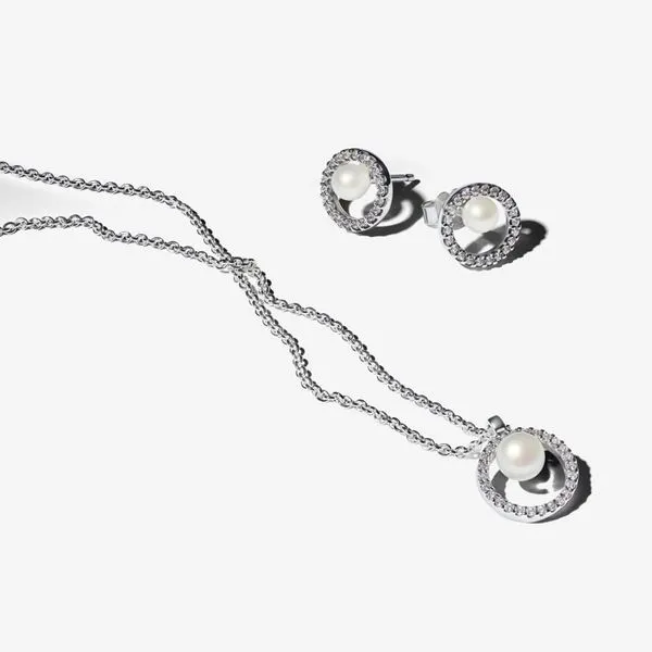 Pandora Pearl & Halo Jewelry Set Image 2 Arezzo Jewelers Elmwood Park, IL